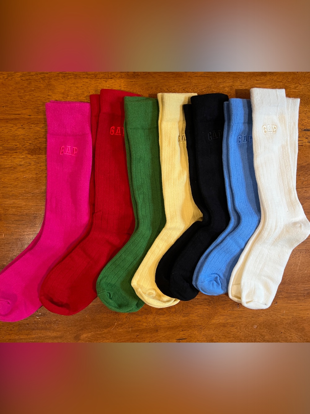 GAP Men’s Crew Socks - Pink, Red, Green, Yellow, Black, Blue, White